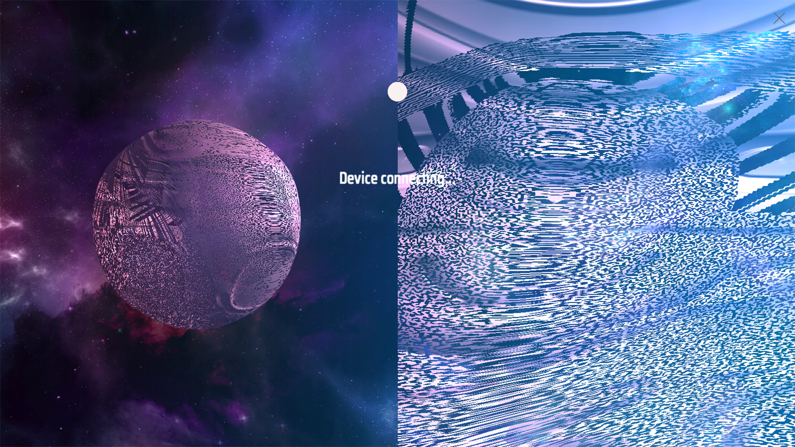 Original SoundSculpt interface showing its patterned bubble from outside and a close view of its surface